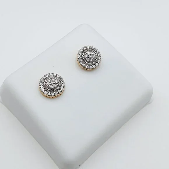 14K Gold Plated Cubic Zircon Earrings, INUS1BR143 - Picture 6 of 9